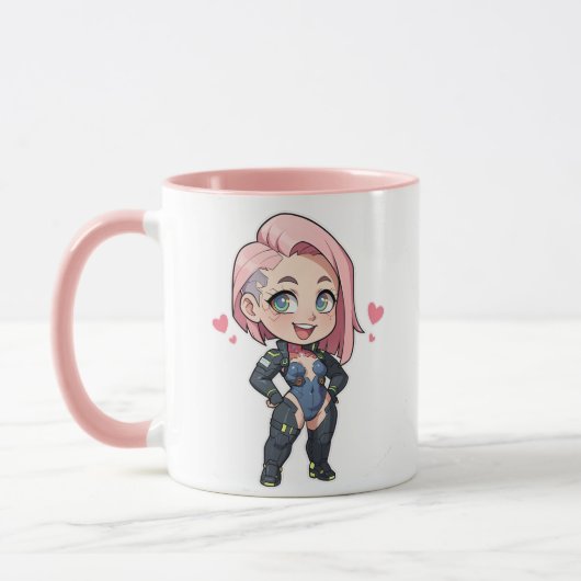 Cyberpunk Chibi Girl Tasse (Links)