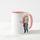 Cyberpunk Chibi Girl Tasse (VorderseiteRechts)