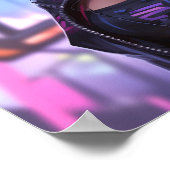 Cyberpunk Chic - Neon Rose Poster (Ecke)