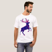Cyberpunk Christmas Reindeer Neon Glow Shirt (Vorne ganz)