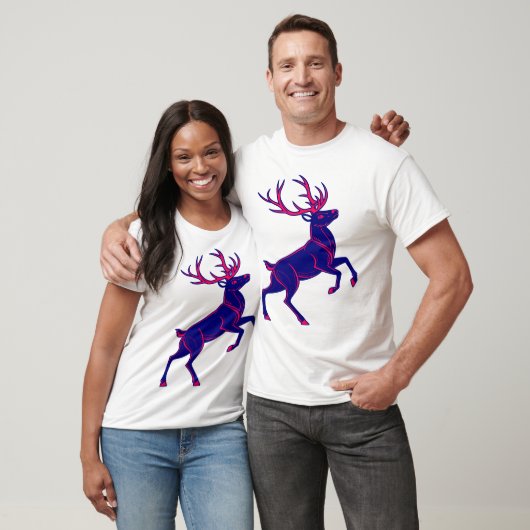 Cyberpunk Christmas Reindeer Neon Glow Shirt (Unisex)