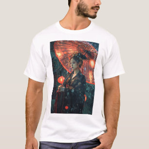 Cyberpunk City Chinese Dragon T - Shirt