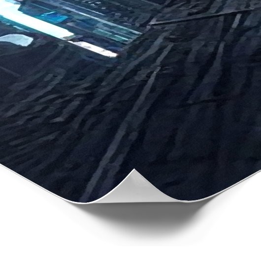 Cyberpunk City Future Poster (Ecke)