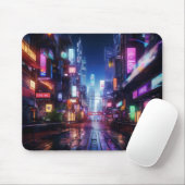 Cyberpunk City Night Mousepad (Mit Mouse)