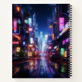 Cyberpunk City Night Notizblock (Rückseite)