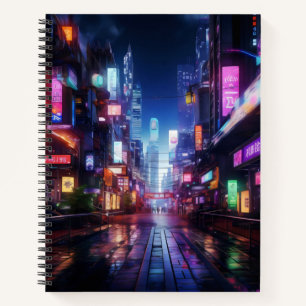 Cyberpunk City Night Notizblock