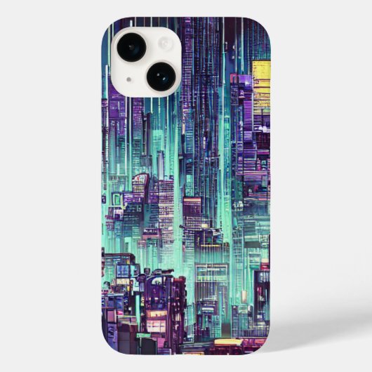 Cyberpunk City Phone Case (Rückseite)