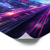 Cyberpunk City Reflection Poster (Ecke)