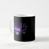 Cyberpunk City Waterfront Kaffeetasse (Vorderseite Links)