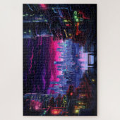 Cyberpunk City Waterfront Puzzle (Vertikal)