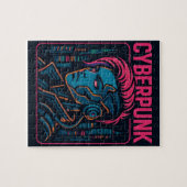 Cyberpunk Cityscape Puzzle - Futuristische Neonwel (Horizontal)