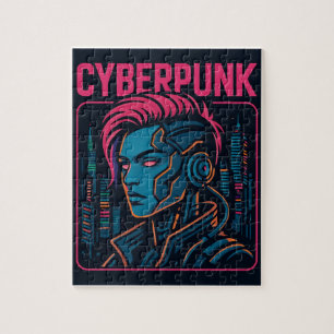 Cyberpunk Cityscape Puzzle - Futuristische Neonwel