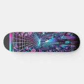 Cyberpunk Cityscape Skateboard Deck - Neon (Horizontal)