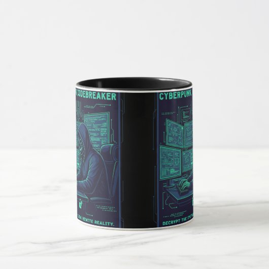 Cyberpunk Codeknacker Hacker Programmierer Gaming Tasse (Zentrum)