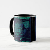 Cyberpunk Codeknacker Hacker Programmierer Gaming Tasse (Vorderseite Links)