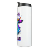 Cyberpunk Colorful Ai Highland Cow Thermosbecher (Nach rechts gedreht)