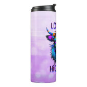 Cyberpunk Colorful Ai Highland Cow Thermosbecher (Nach links gedreht)