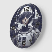 Cyberpunk Cosmic Navigator Wall Clock Große Wanduhr (Winkel)