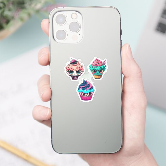 Cyberpunk-Cupcakes-Aufkleberpackung Aufkleber (Telefon)