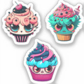 Cyberpunk-Cupcakes-Aufkleberpackung Aufkleber (Vorderseite)