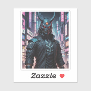 Cyberpunk Demon Samurai Aufkleber