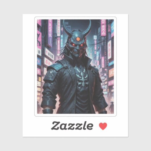 Cyberpunk Demon Samurai Aufkleber (Blatt)