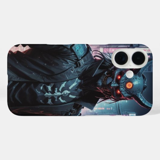 Cyberpunk Demon Samurai Case-Mate iPhone Hülle (Rückseite (Horizontal))
