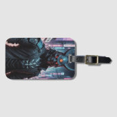 Cyberpunk Demon Samurai Gepäckanhänger (Vorderseite (Horizontal))