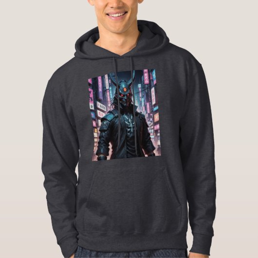 Cyberpunk Demon Samurai Hoodie (Vorderseite)