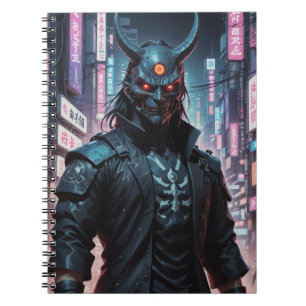 Cyberpunk Demon Samurai Notizblock