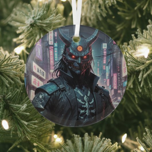 Cyberpunk Demon Samurai Ornament Aus Glas (InSitu)