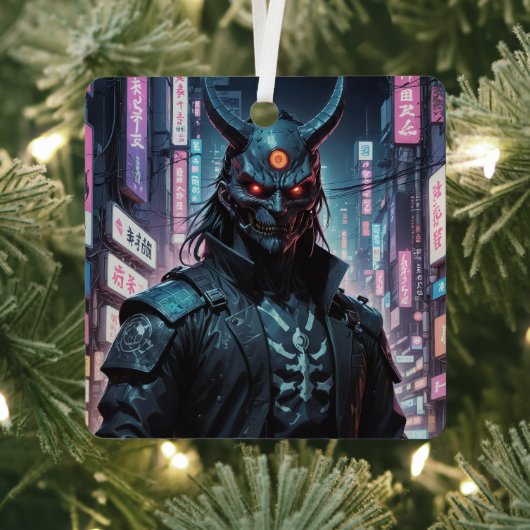 Cyberpunk Demon Samurai Ornament Aus Metall (InSitu)