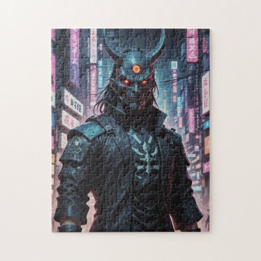 Cyberpunk Demon Samurai Puzzle (Vertikal)