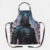Cyberpunk Demon Samurai Schürze (Vorderseite)
