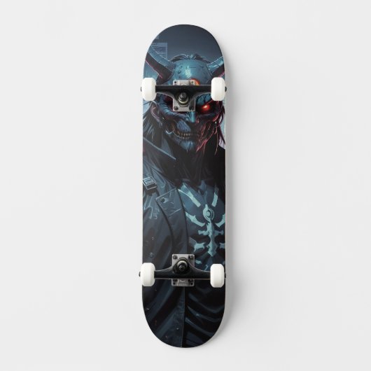 Cyberpunk Demon Samurai Skateboard (Vorderseite)