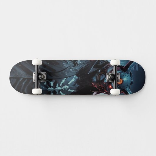 Cyberpunk Demon Samurai Skateboard (Horizontal)