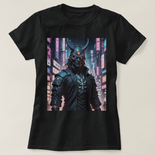 Cyberpunk Demon Samurai T-Shirt (Design vorne)