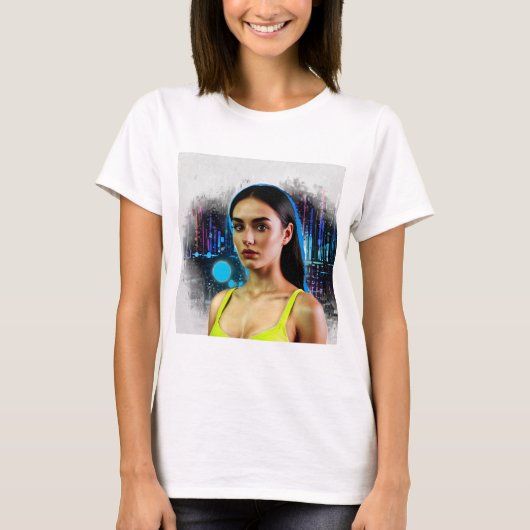 Cyberpunk-Design - Futuristische Neonästhetik T-Shirt (Vorderseite)