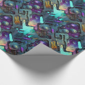 Cyberpunk Dreamscape Wrapping Paper Geschenkpapier (Ecke)