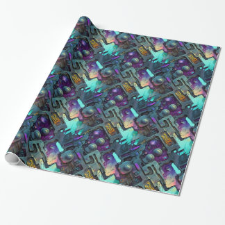 Cyberpunk Dreamscape Wrapping Paper Geschenkpapier