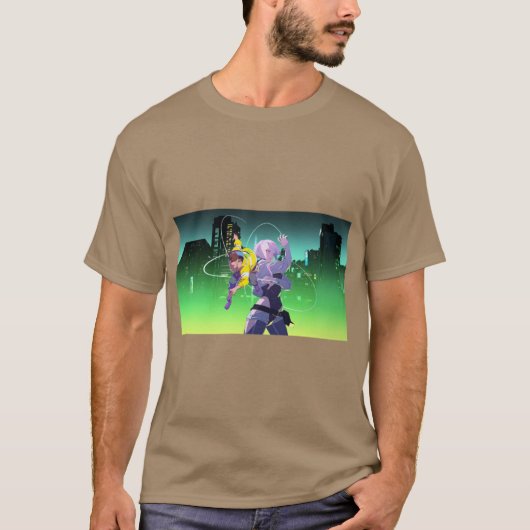 Cyberpunk Edgerunner Oversibel T-Shirt (Vorderseite)