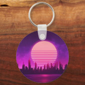 cyberpunk eletronic synthwave scifi pink big schlüsselanhänger (Vorderseite)