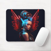 Cyberpunk-Engelsmädchen Mousepad (Mit Mouse)