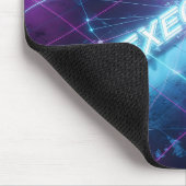 Cyberpunk Executive Neon Glowing Blue Grid Mousepad (Ecke)