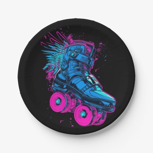 Cyberpunk-Fahrzeug-fahrend-schnell Pappteller (Vorderseite)