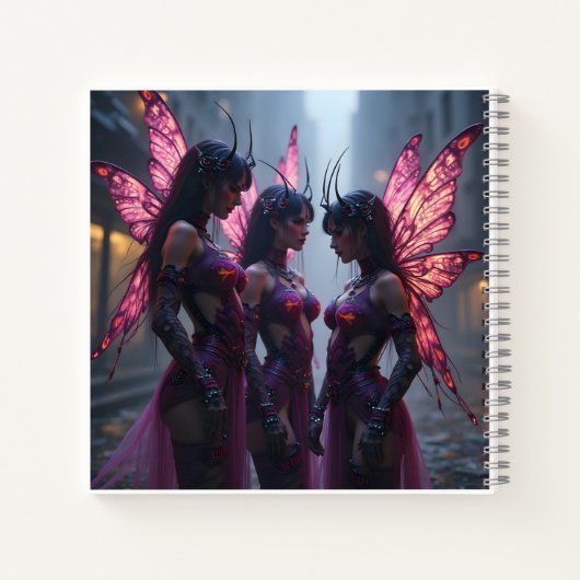 Cyberpunk-Fee Notizblock (Rückseite)