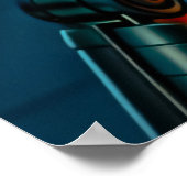 Cyberpunk Female Cyborg Neon Sci-Fi Tech Art Poster (Ecke)