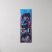 Cyberpunk Femme Fatale: Futuristische KI Android i Leinwanddruck (Vorderseite)