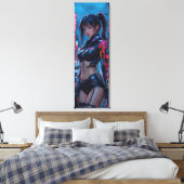 Cyberpunk Femme Fatale: Futuristische KI Android i Leinwanddruck (Insitu (Schlafzimmer))
