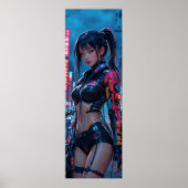 Cyberpunk Femme Fatale: Futuristische KI Android i Poster (Vorne)